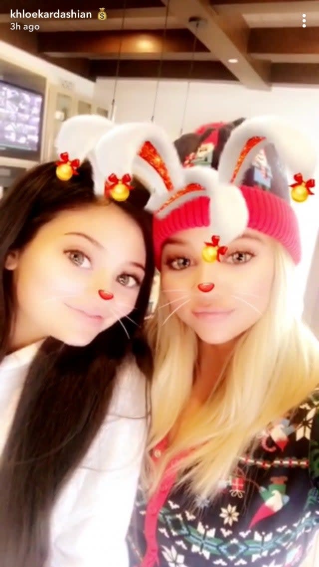 Kylie Jenner and Khloe Kardashian on Christmas