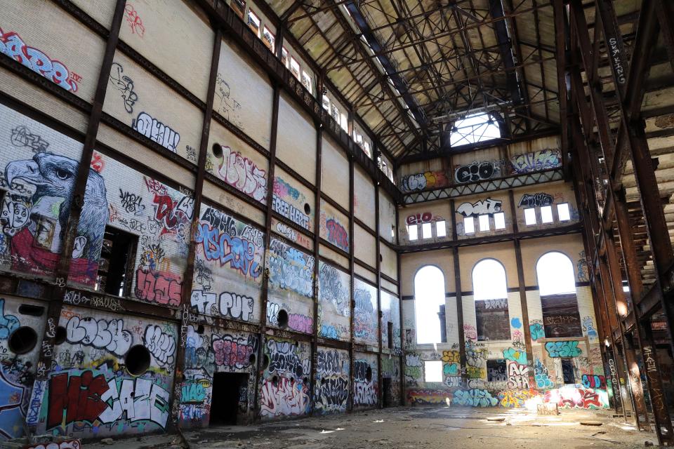 The turbine hall of the former Glenwood Power Plant in Yonkers April 29, 2022. The Plant plans to redevelop the space into a global epicenter for climate solutions with offices, meeting lounges and large gathering spaces.
