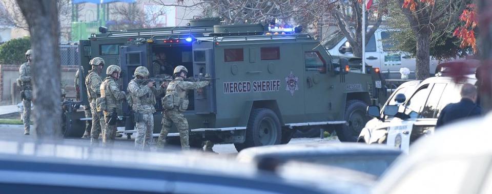 Members of the Merced County Sheriff’s Office SWAT team were called to assist a possible standoff situation in Los Banos on Wednesday, Dec. 8, 2021. The suspect was later taken into custody without incident, according to police.