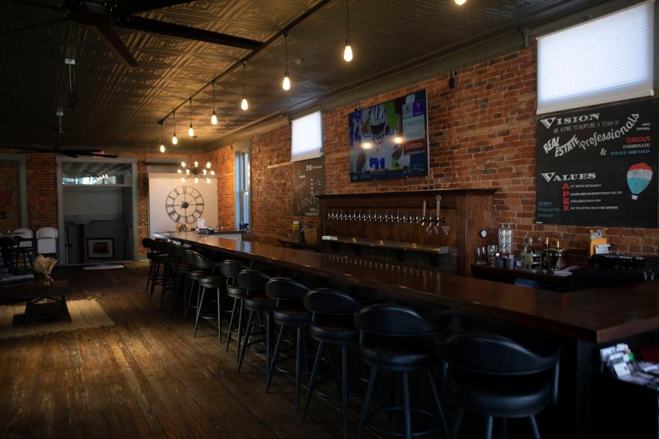 A view of the bar inside of the REMAX APEX Real Estate Building on Nov. 21, 2022 in Lithopolis, Ohio. The building dates back to 1810.