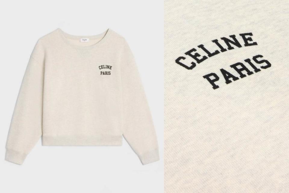 CELINE 棉質抓毛CELINE PARIS寬鬆衛衣，NT$36,000圖片來源：CELINE官網