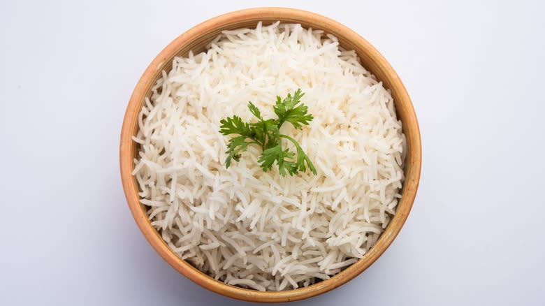 Basmati rice in bowl 