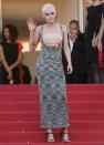 <p>Stewart took a decidedly edgy approach to her red-carpet look at the screening of <em>120 Beats Per Minute</em>. (Photo: AP) </p>