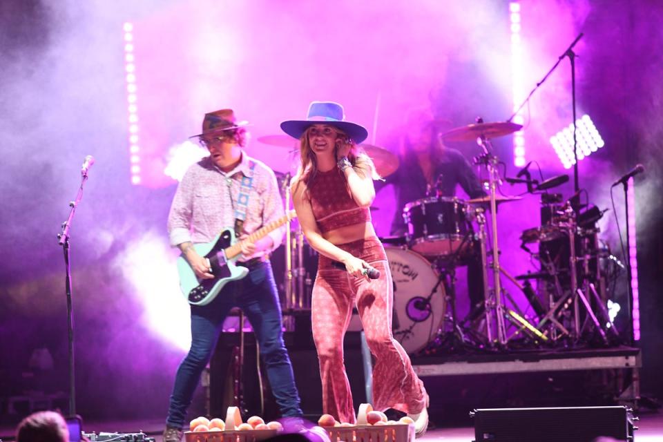 Country music sensation Lainey Wilson's concert brought a large crowd to the SC Peach Festival in Gaffney, Friday night, July 14, 2023.