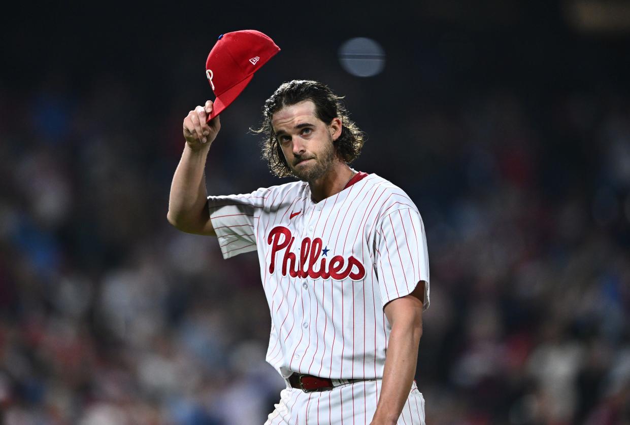 Aaron Nola, who has agreed on a seven-year, $172 million contract with the Phillies, went 12-9 with a 4.46 ERA in 2023.