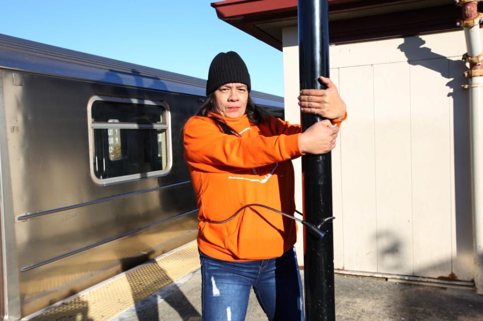 Bronx resident Wanda Vela — who previously went viral for chaining herself to subway pole to avoid getting pushed onto the tracks — is now giving up the transit system after the latest fatal shoving in the city. James Messerschmidt for NY Post