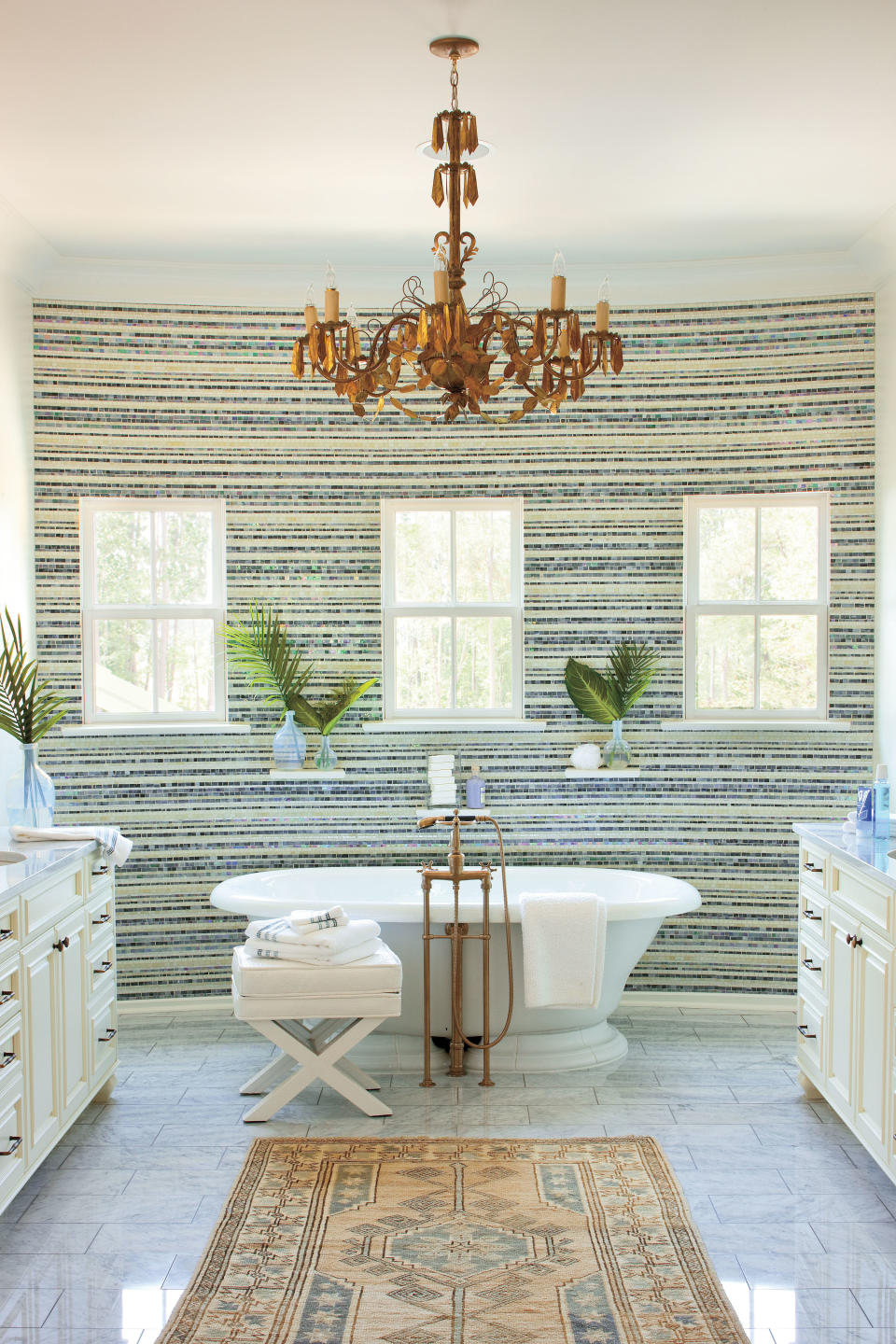 Glass Tiled Master Bathroom