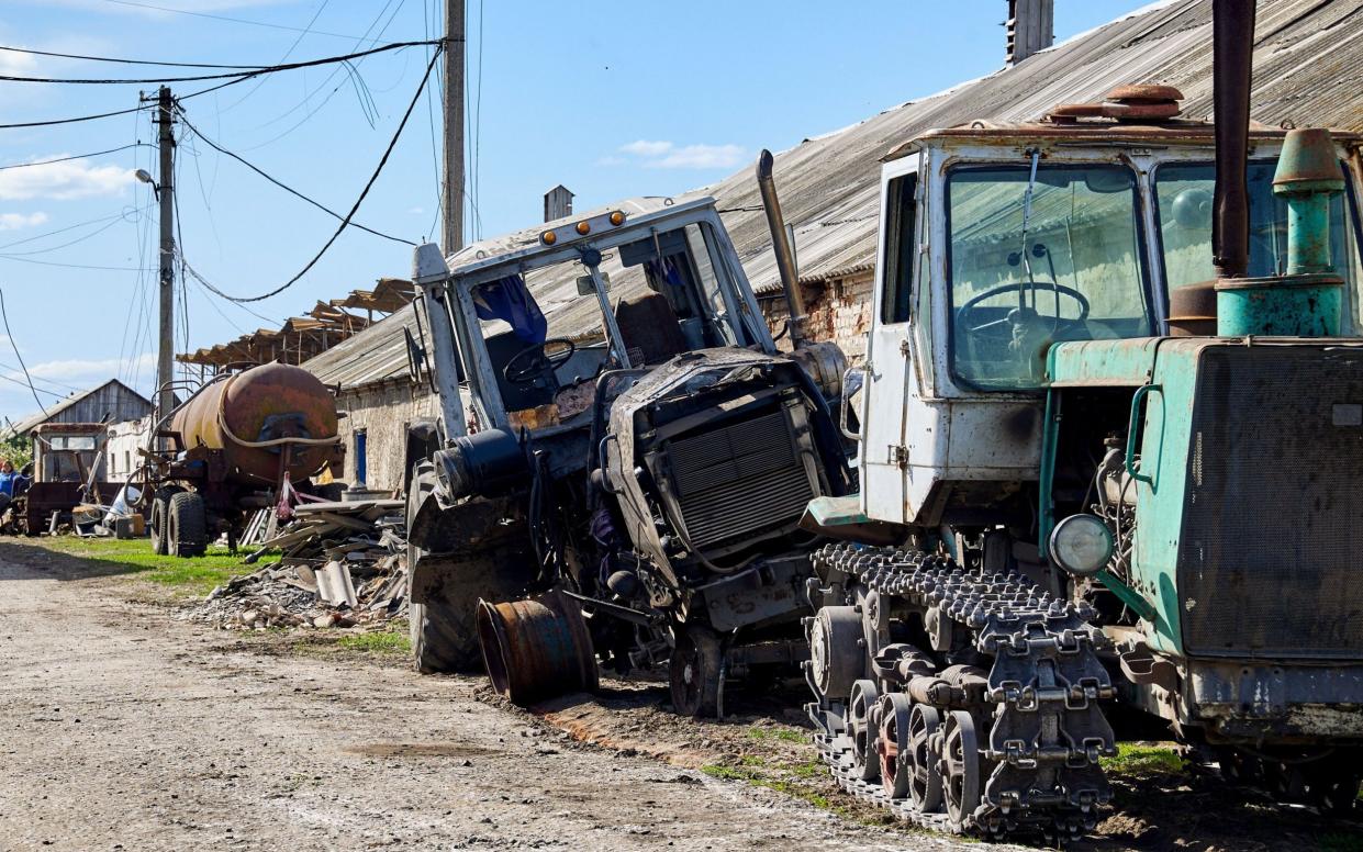 Russia has been accused of deliberately targeting farms and agricultural equipment in Ukraine - EPA