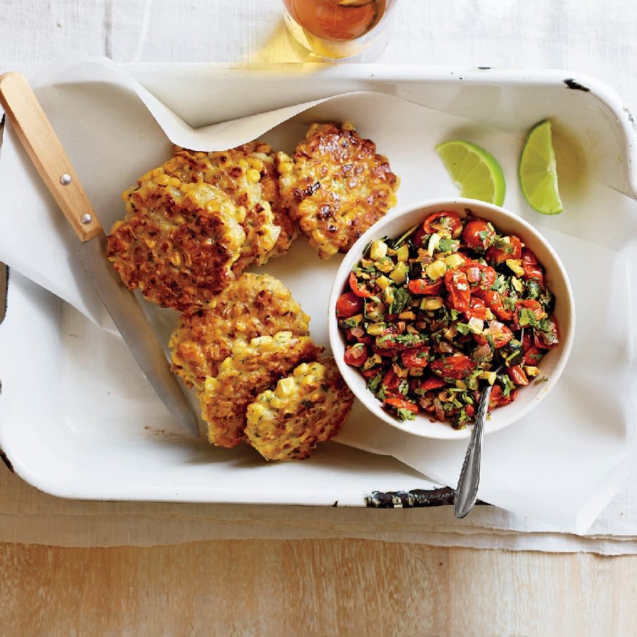 Corn Fritters with Spicy Zucchini Salsa