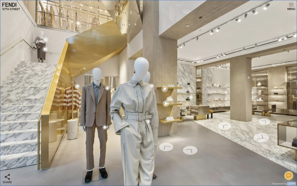 Online shoppers can tour Fendi’s 57th Street flagship store in 360 degrees. - Credit: Courtesy image