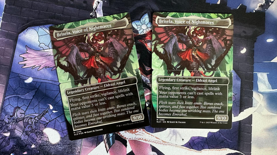 Wizards included a proxy version of Gisela and Bruna so you don't have to take them out of your sleeves when melding into Brisela. (Photo: Yahoo Gaming SEA)