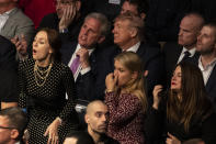 President Donald Trump and House Minority Leader Kevin McCarthy, of California, look on during UFC 244 at Madison Square Garden, Saturday, Nov. 2, 2019, in New York. (AP Photo/ Evan Vucci)