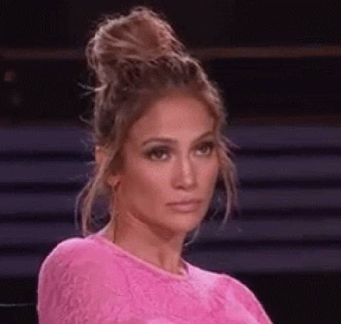 Jennifer Lopez on "American Idol," looking unimpressed