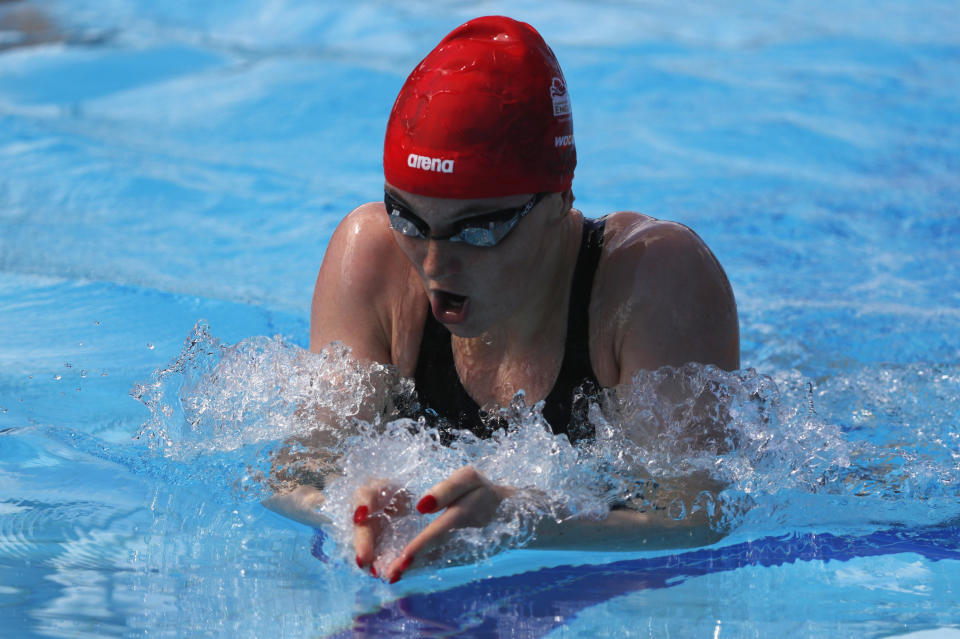 British swimmer Abbie Wood is hoping to seal a spot on the plane to this summer's Olympics following a rapid rise up the ranks © REUTERS