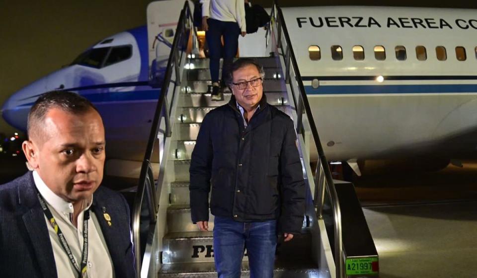 Presidente Gustavo Petro a su llegada a Estados Unidos. Imagen: Presidencia