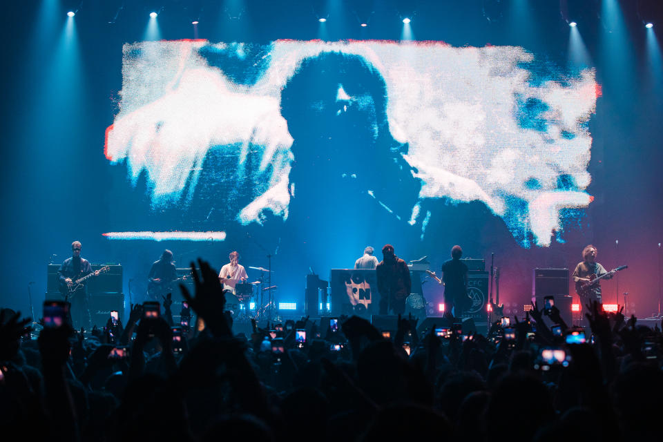 SAO PAULO, BRAZIL - NOVEMBER 15: Liam Gallagher performs live on stage at Espaco Unimed on November 15, 2022 in Sao Paulo, Brazil.(Photo by Mauricio Santana/Getty Images)