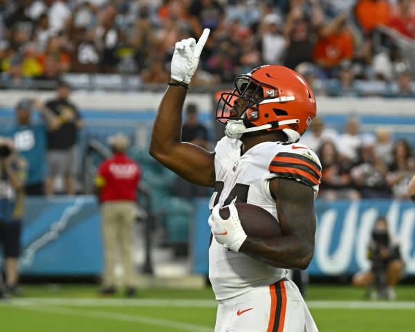 Running back Jerome Ford and the Cleveland Browns will face the Baltimore Ravens on Sunday in Baltimore. File Photo by Joe Marino/UPI