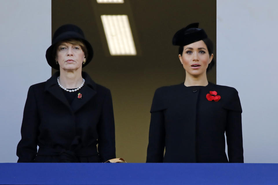 Germany’s First Lady Elke Büdenbender and Meghan, Duchess of Sussex (Getty)