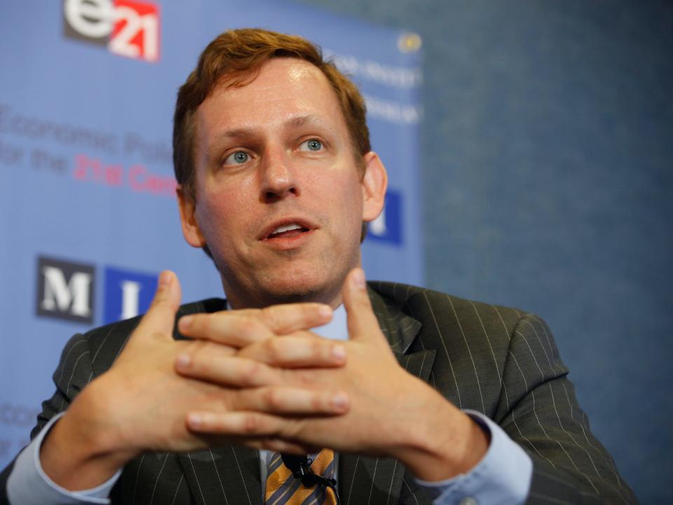 PayPal cofounder Peter Thiel speaks during a discussion at the National Press Club in Washington, DC, in 2011.