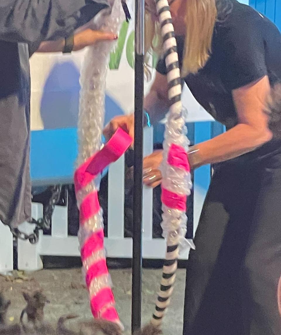 Grace Jones's hula hoop is carefully packed in bubblewrap at the end of the night at Outloud @ WeHo Pride, like the international treasure it is. (Photo: Lyndsey Parker)