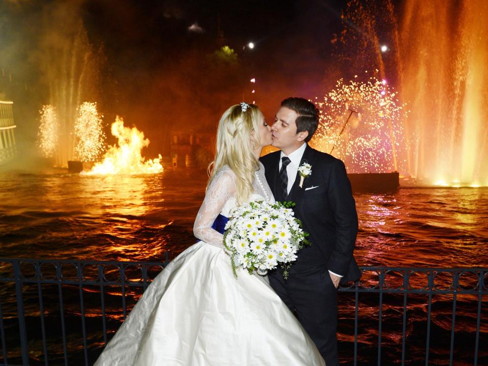 Holly Madison and Pasquale Rotella on their wedding day at Disneyland.