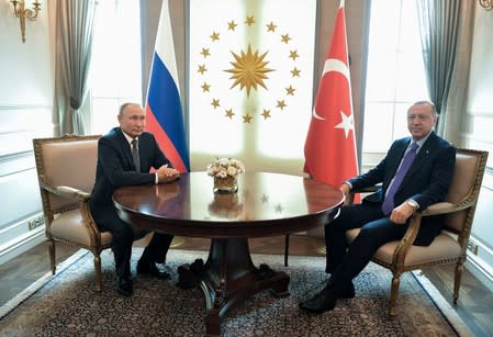 Russian President Putin meets with his Turkish counterpart Erdogan in Ankara