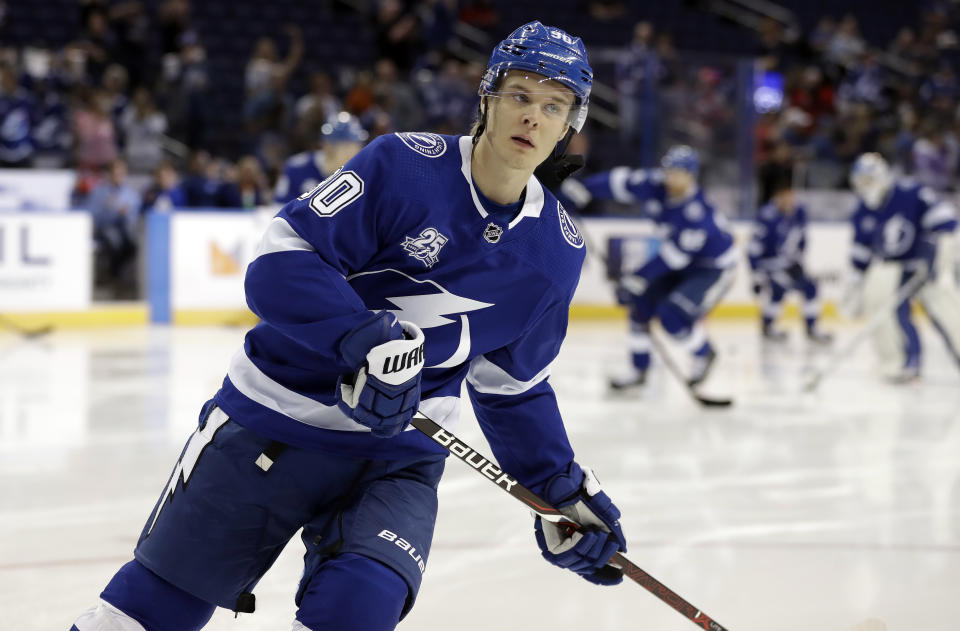 A move to the Rangers isn’t going to help Vladislav Namestnikov’s immediate point potential. (AP Photo/Chris O’Meara)