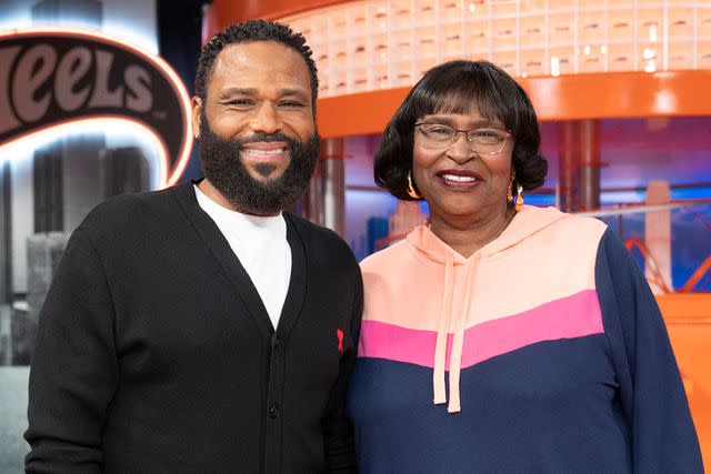 <p>James Stack/NBC via Getty </p> Anthony Anderson and his mother Doris Bowman.