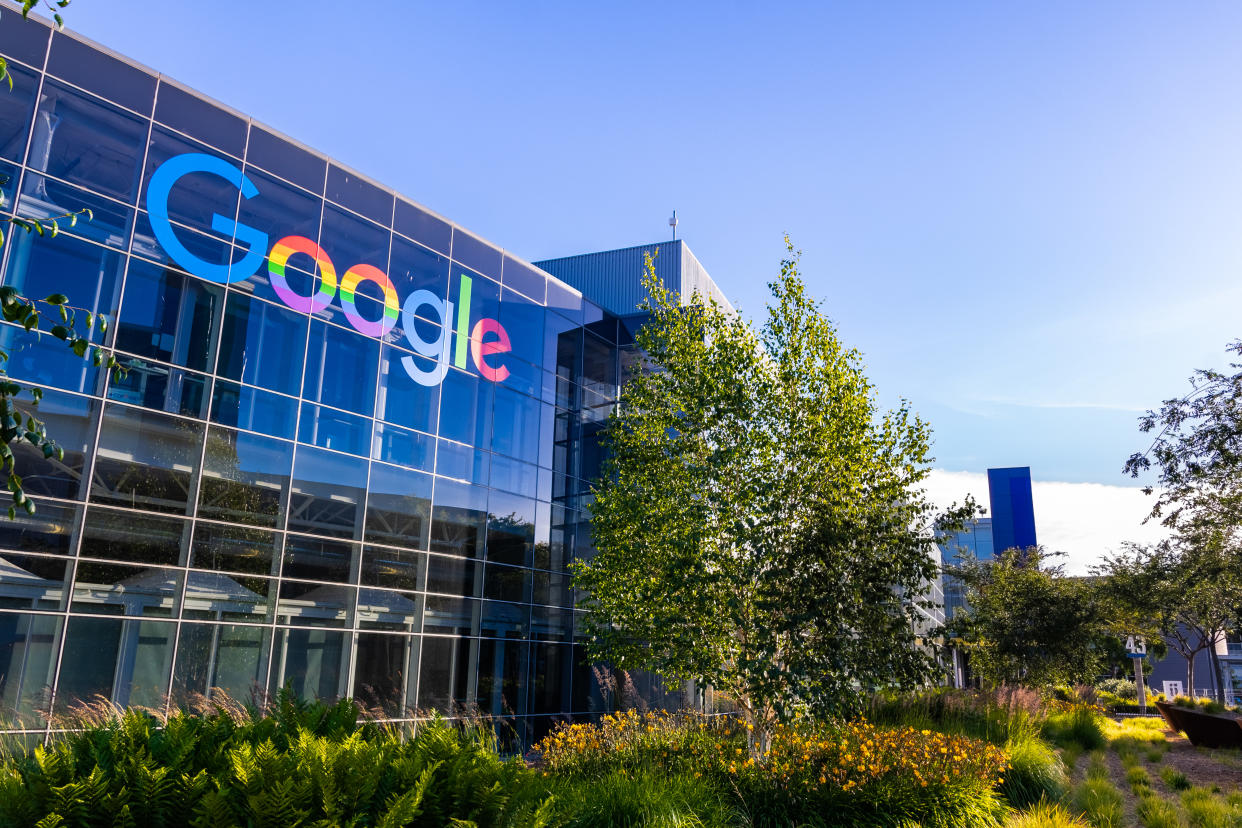 June 8, 2019 Mountain View / CA / USA - Google office building in the Company's campus in Silicon Valley; The 