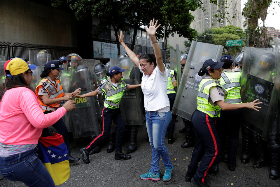 Dosed with pepper spray during a rally in Caracas