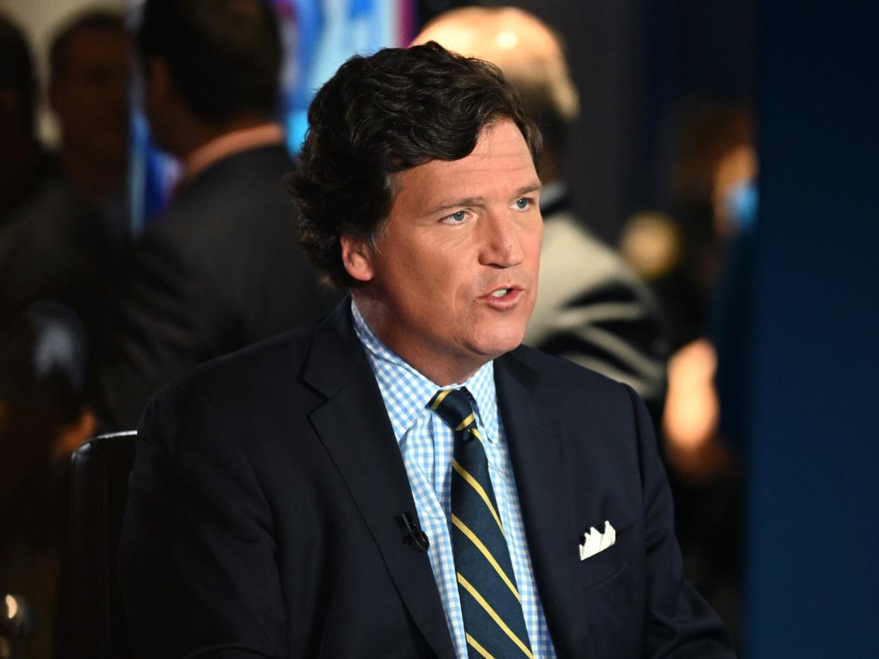 Tucker Carlson speaks during 2022 FOX Nation Patriot Awards at Hard Rock Live at Seminole Hard Rock Hotel & Casino Hollywood on November 17, 2022 in Hollywood, Florida.