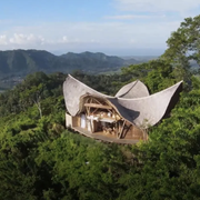 the villa nestled in the mountains