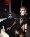 <p>Back in 2016, Kylie Jenner and her then-boyfriend rapper Tyga donned co-ordinating skeletal make-up. Only Kylie could make Halloween look so good… <em>[Photo: Instagram]</em> </p>