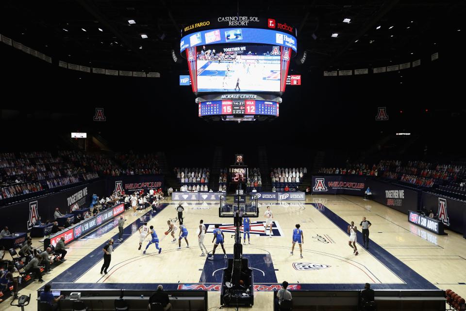 The Arizona Wildcats men's basketball team takes on the UCLA Bruins at McKale Center on Jan. 9, 2021, in Tucson.
