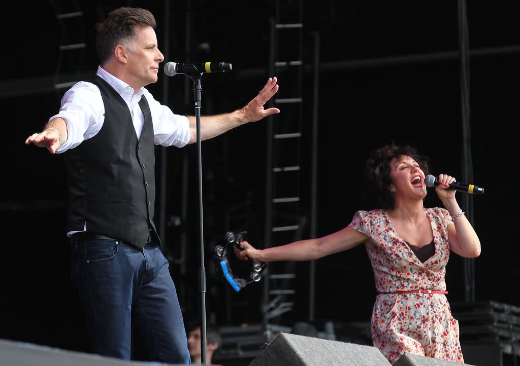 Ricky Ross and Lorraine McIntosh from Deacon Blue on stage (Andrew Milligan/PA) (PA Archive)