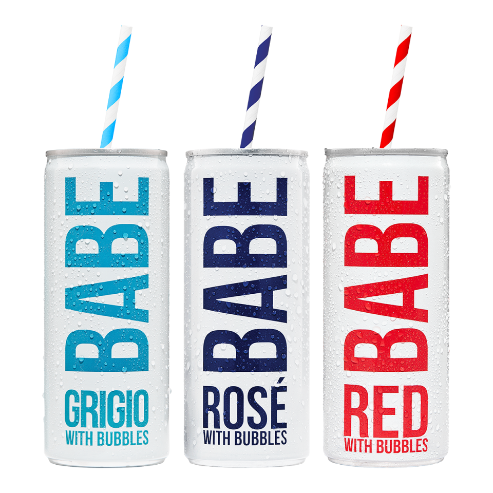 BABE sparkling canned wine comes in three flavors: Grigio, red and rosé (Courtesy: BABE) 