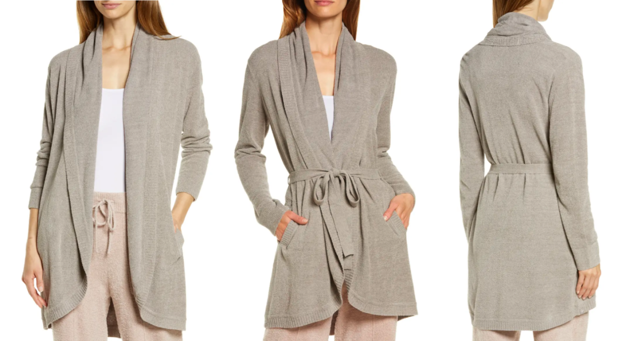 Save 40% on the Barefoot Dreams Longline Shawl Collar Cardigan. Photos via Nordstrom.