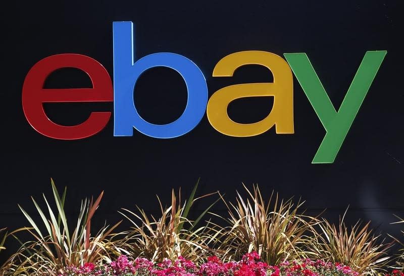 An eBay sign is seen at an office building in San Jose, California May 28, 2014. REUTERS/Beck Diefenbach/Files