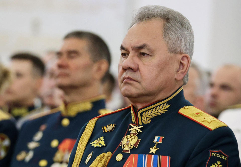 Russian Defence Minister Sergei Shoigu at the Kremlin in Moscow on June 21, 2023. (Egor Aleev / AFP - Getty Images)