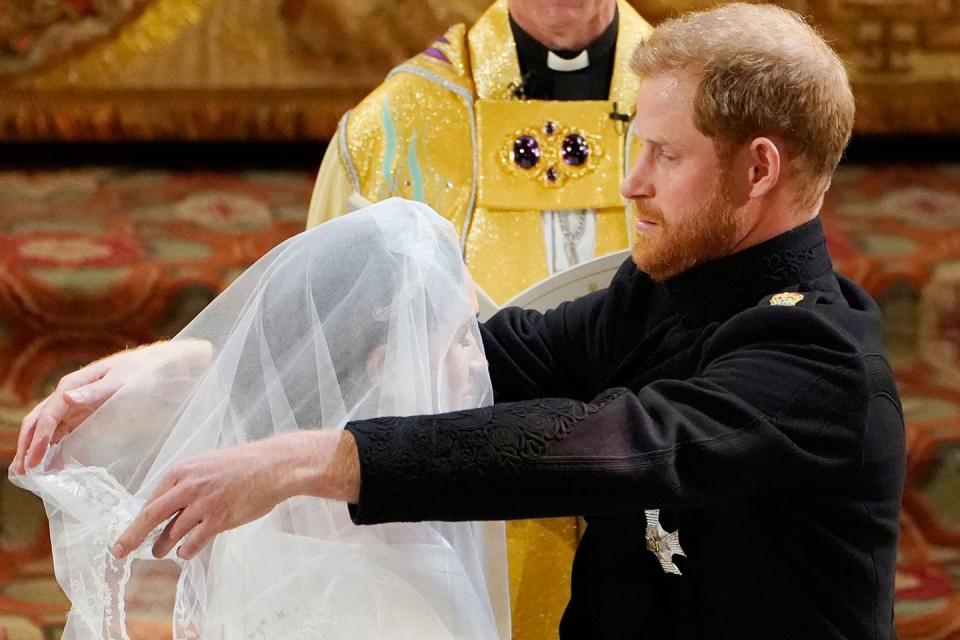 Prince Harry Fumbled With Megan's Veil