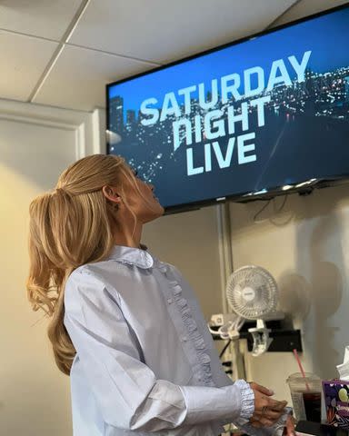 <p>Ariana Grande/Instagram</p> Ariana Grande poses backstage at 'Saturday Night Live'
