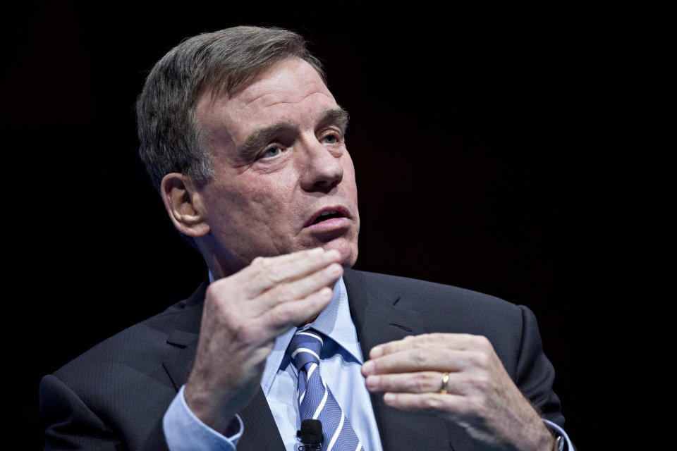 Sen. Mark Warner, D-Va., at a business summit in Washington, D.C., on Dec. 6, 2018. (Photo: Andrew Harrer/Bloomberg via Getty Images)