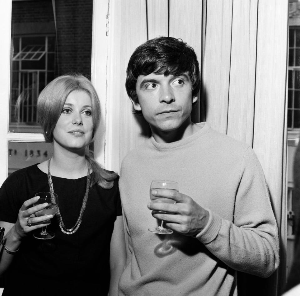 <p>French actress Catherine Deneuve met <em>Vogue</em> photographer David Bailey, renowned for his relationships with models, when he photographed her nude for <em>Playboy</em>. Deneuve, 21, and Bailey, 27, married at St. Pancras Registry Office in London on August 18. They divorced in 1972, and she never married again, although he remarried twice (and had married once before).</p>