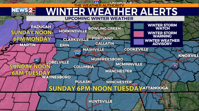 Update on snow and dangerous cold heading to Middle TN Southern KY