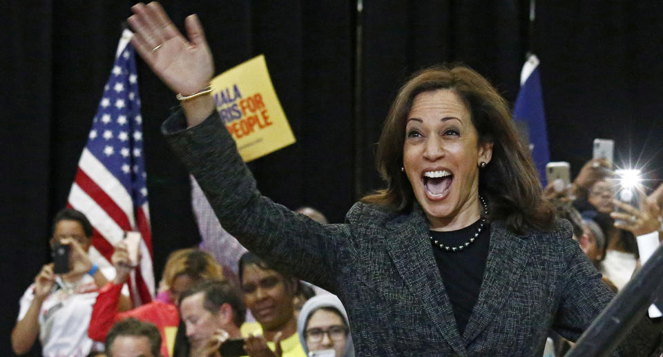 Kamala Harris has made history by become the first black and South Asian female US vice president. Source: AAP