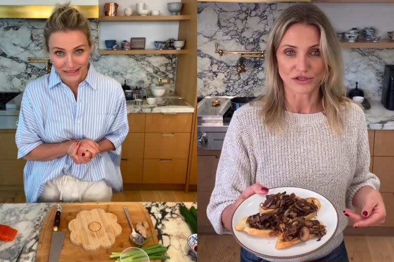 Cameron Diaz en su faceta culinaria: para vender sus vinos, realiza a diario videos desde su casa y se convirtió en una influencer