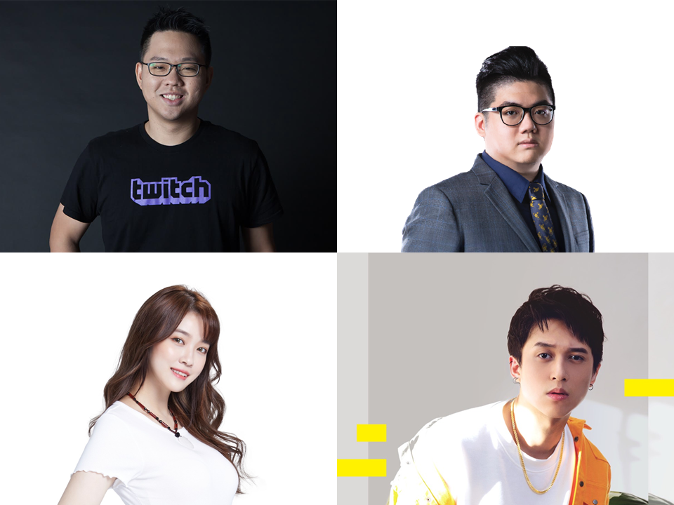 Twitch首次推出「新年特別節目」 知名遊戲主播賽評及實況主組隊PK（左上起順時針：吉祥、湯米、Krapy、凱琪） 圖：Twitch