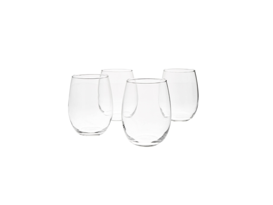 1) Stemless Wine Glasses (Set of 4)