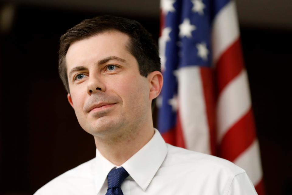 2020 Democratic presidential candidate South Bend Mayor Pete Buttigieg speaks during a town hall meeting, Tuesday, April 16, 2019, in Fort Dodge, Iowa.