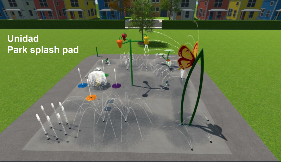 A computer-simulated depiction of what the completed Unidad splash pad would look like. Image courtesy of the City of San Angelo.